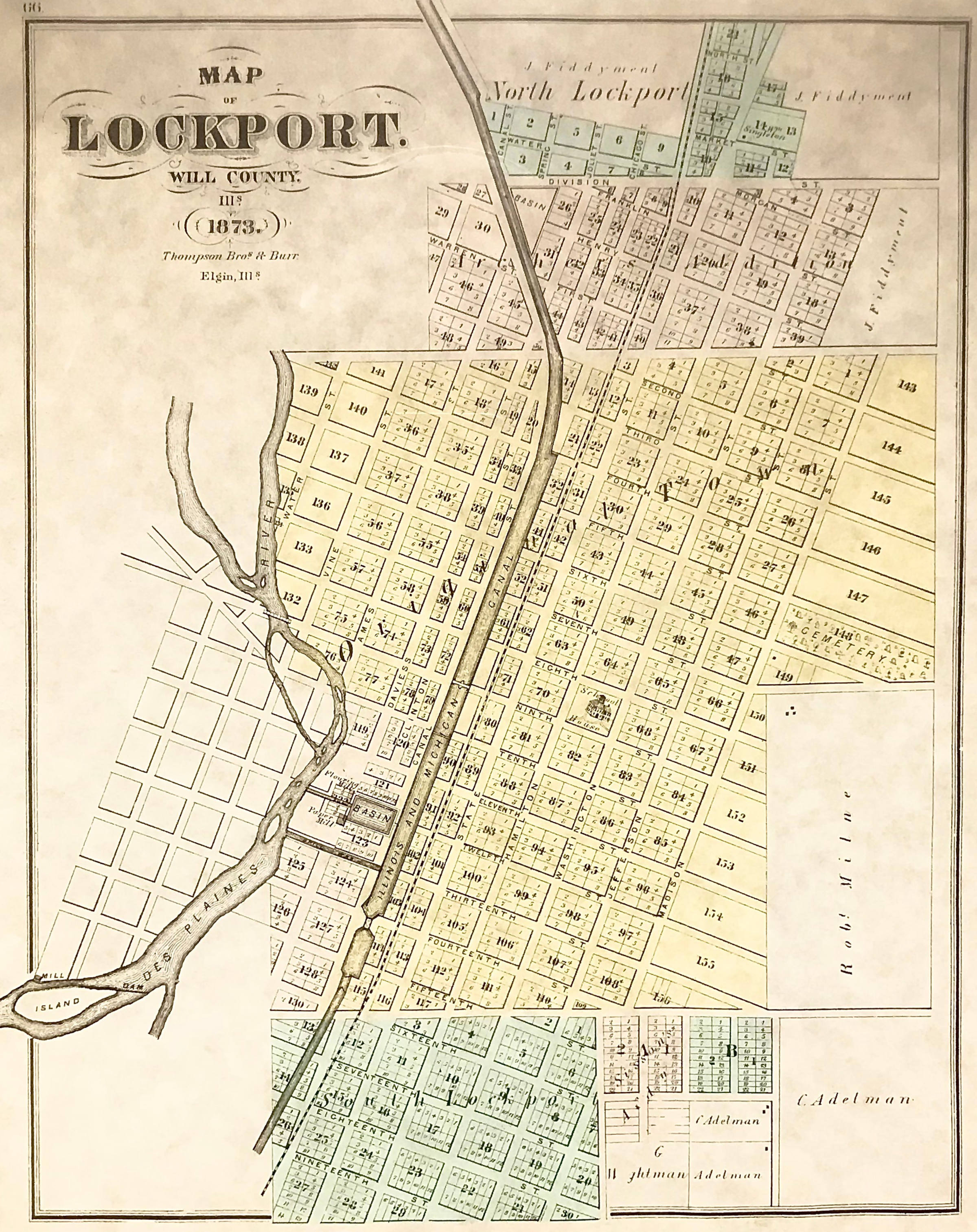 Lockport History Visit Lockport Lockport Map 1873 Gimp 