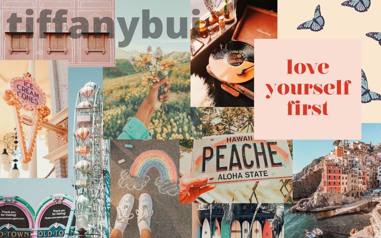 View 29 Cute Aesthetic Laptop Backgrounds Collage Wallpaper Pink