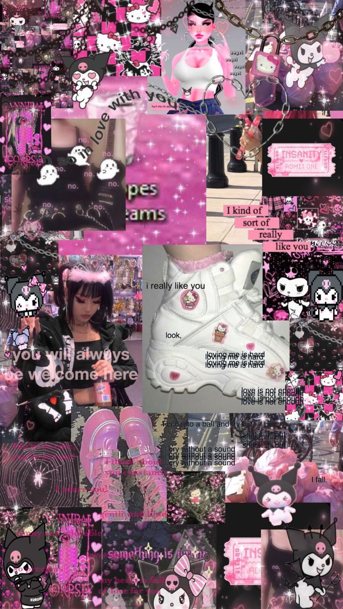 26+ kuromi goth hello kitty aesthetic wallpaper