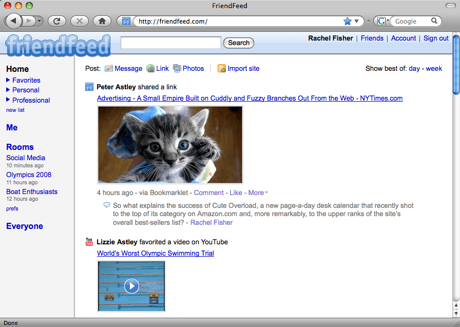 FriendFeed yeni arayüzü ile yayında - FriendFeed kişilerin...