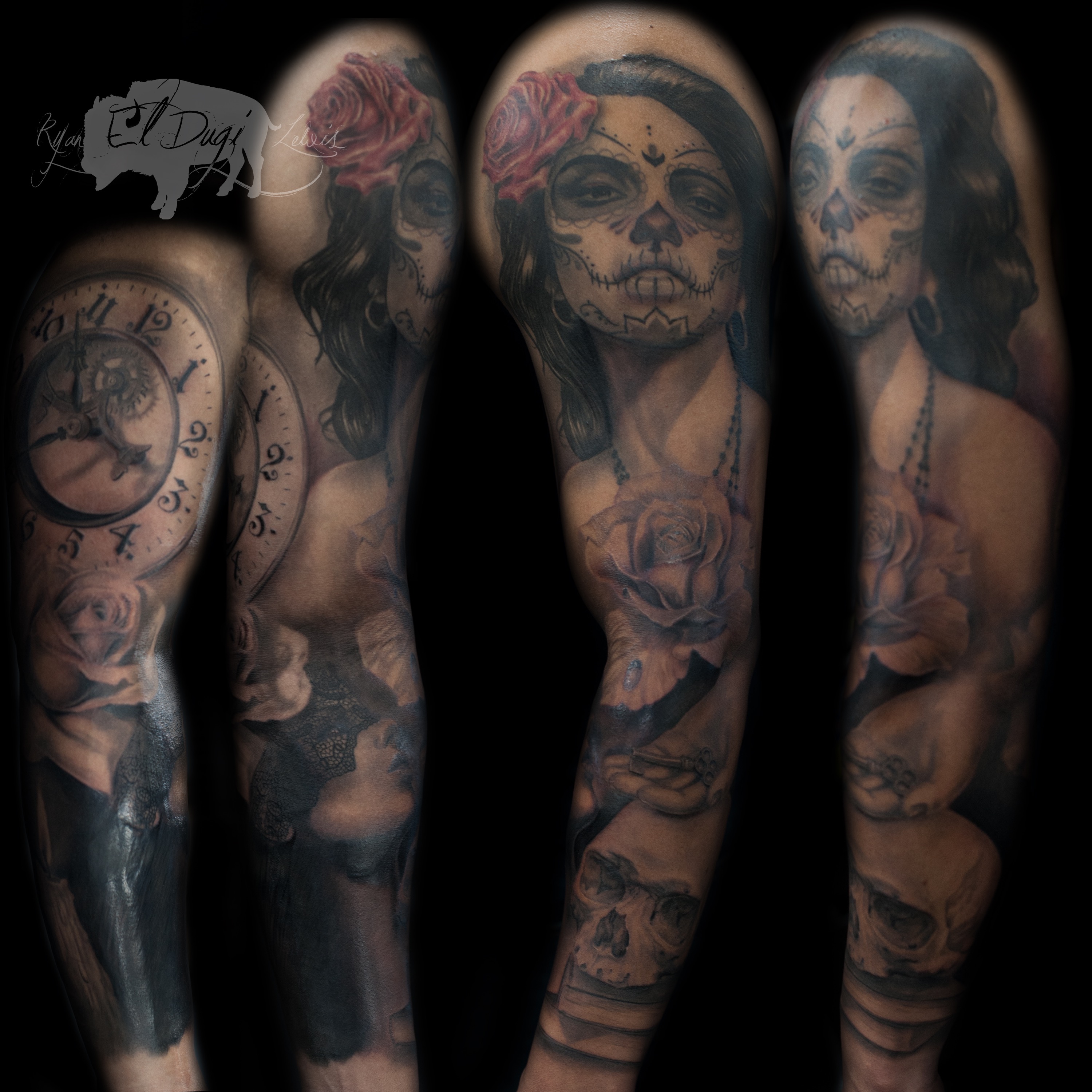 Day Of The Dead Sleeve Collage | White Buffalo Gallery 1800_x_2400_jpg