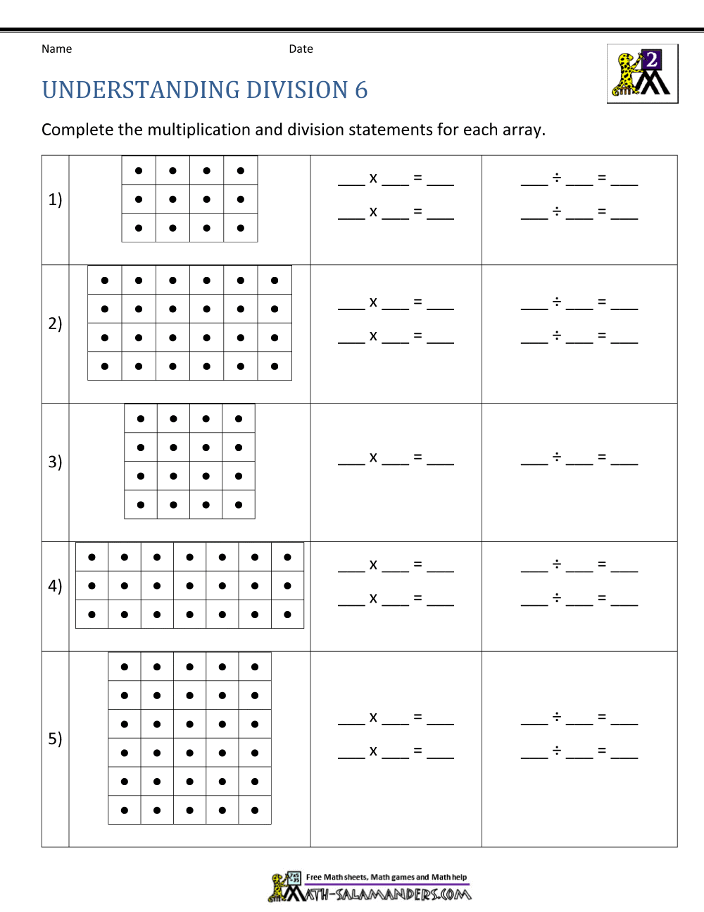 Multiplication arrays worksheets 3rd grade pdf