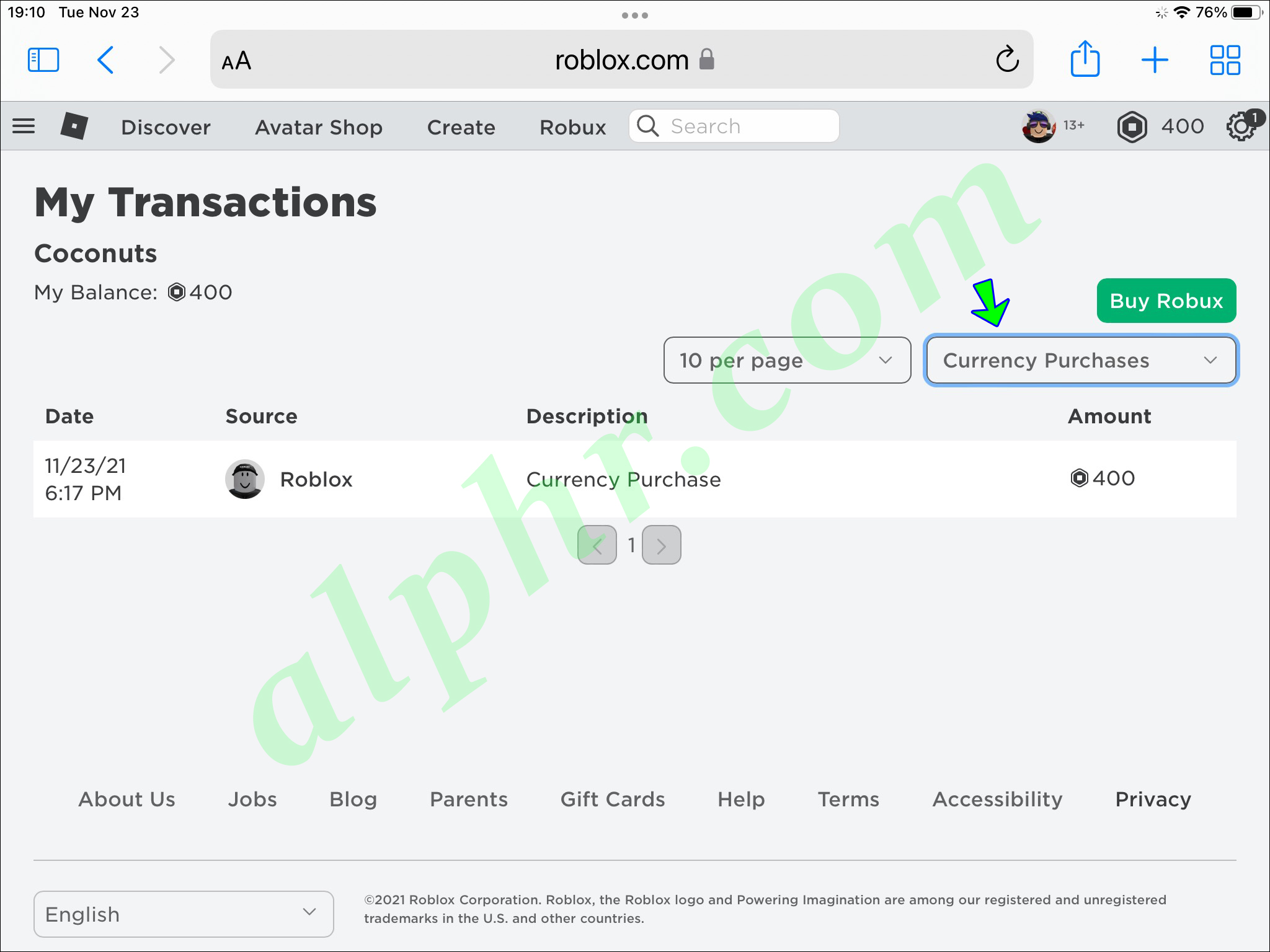 How To View Purchase History In Roblox IMG 0828 