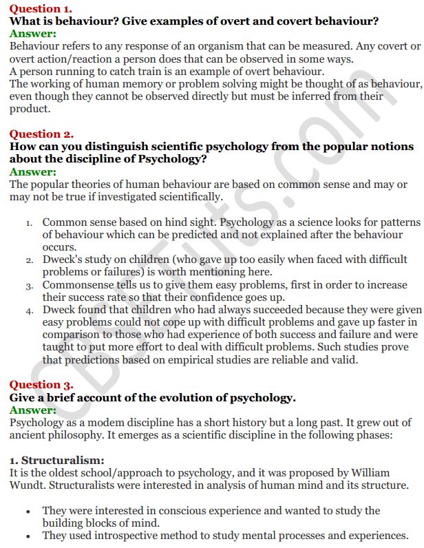 Ncert Solutions For Class 11 Psychology Chapter 2 Methods Of Enquiry In Psychology Cbse Tuts Start studying Psychology Study Guide Chapter 7.