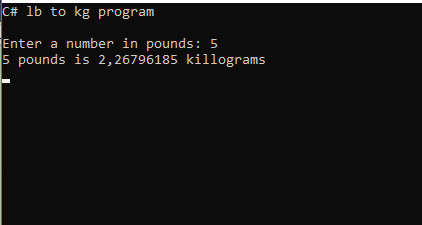 Python Pounds To Kilograms Conversion Program Easycodebook Here is a sample run of the program.