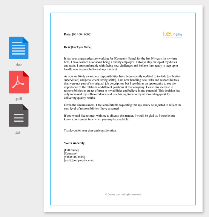 Application Letter Format Salary Increment Request Letter For Salary Increment