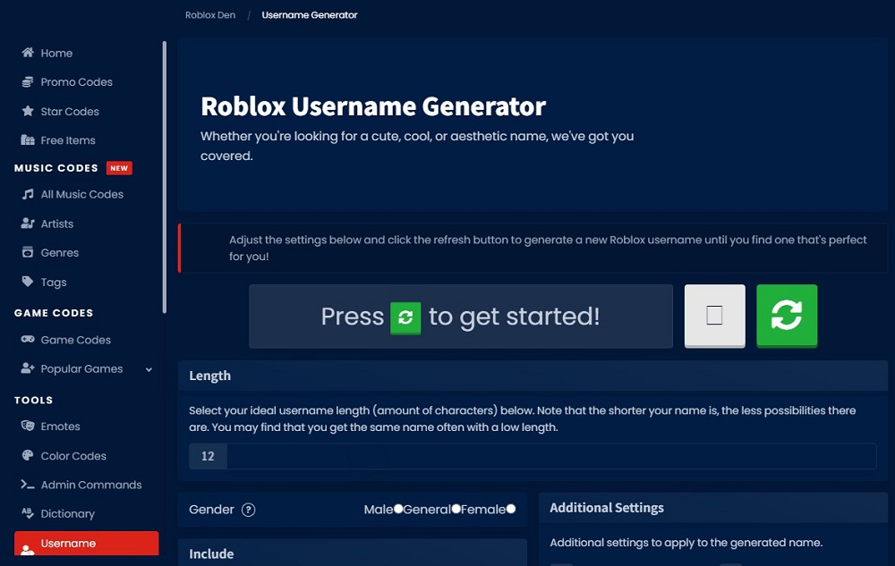 6 Best Roblox Name Checkers GET RARE USERNAME Robloxden Username Generator 
