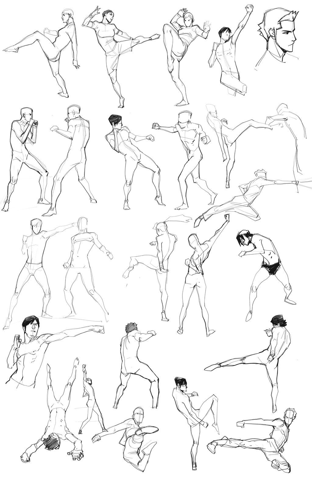 images Battle Sketch Poses Fight drawing skill