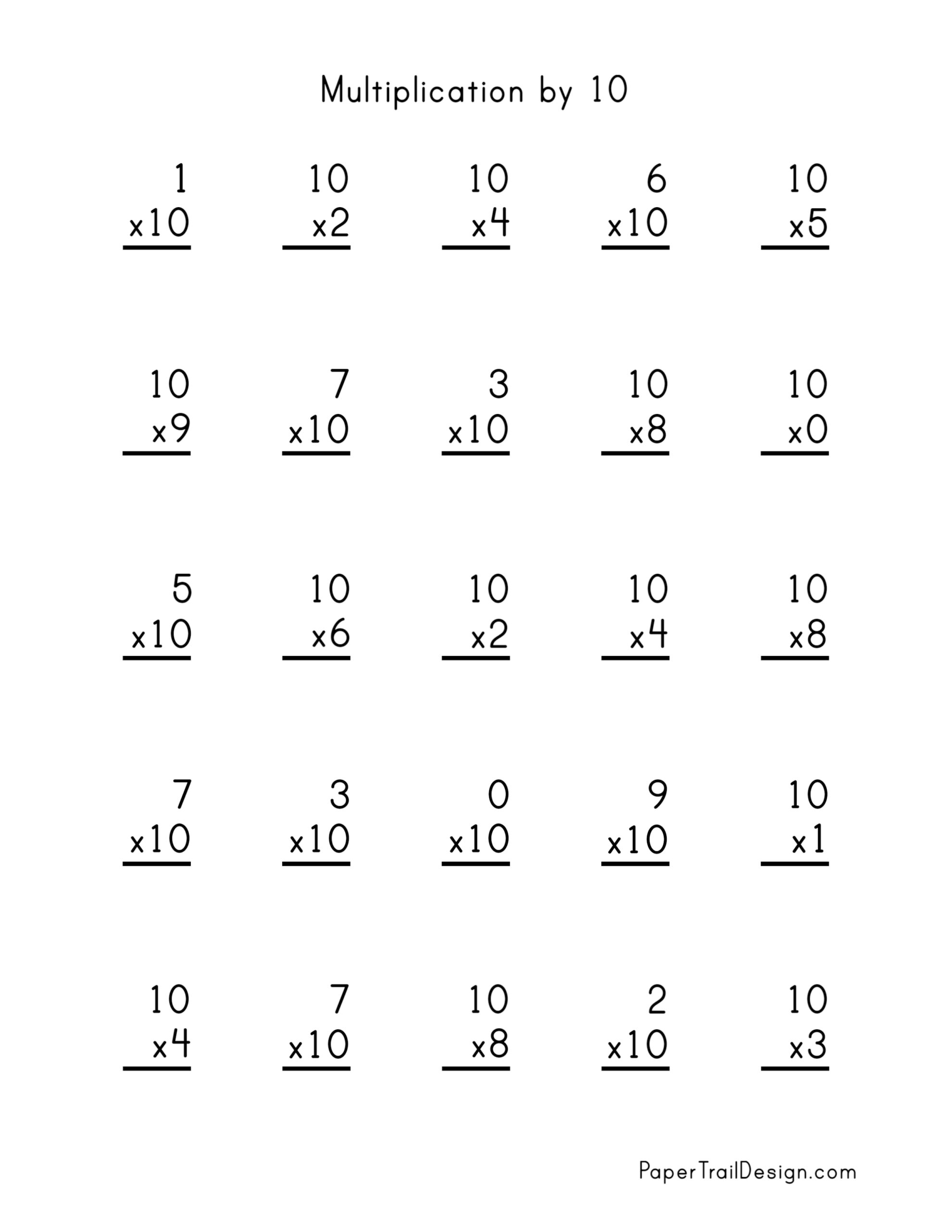 Multiplication worksheet 3