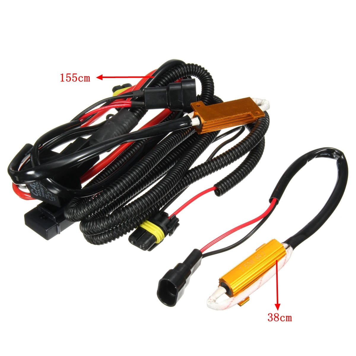 Hid Battery Relay Harness 60a Wiring Upgrade Anti Flickering Kit W 50w 8ohm Resistors