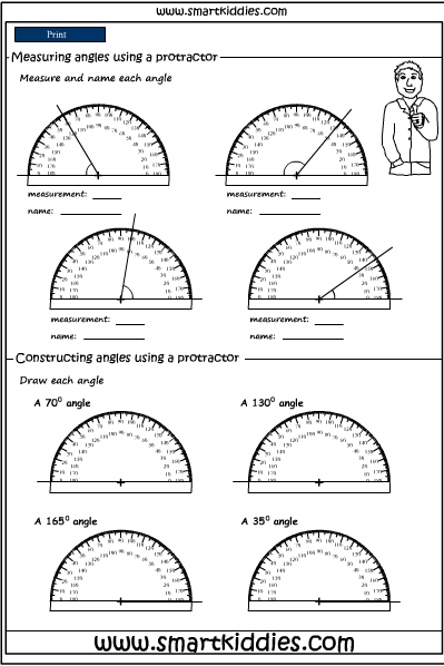 Reading a protractor worksheet