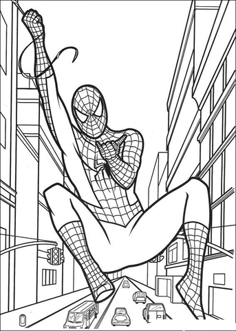 pic Foto Di Spider-Man Da Colorare disegno di spider man appeso alla ragnatela da colorare disegni da colorare e stampare gratis