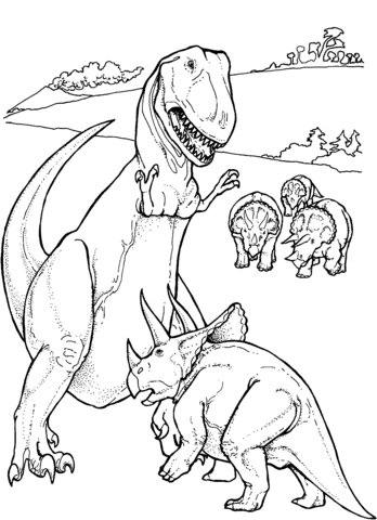 picture Jurassic Park Triceratops Coloring Pages tyrannosaurus and triceratops coloring page free printable coloring pages
