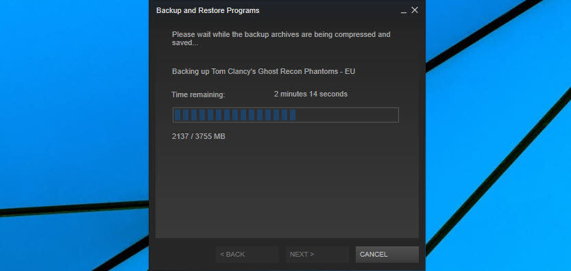 How To Backup And Restore Steam Games TechGainer Backup In Progress 
