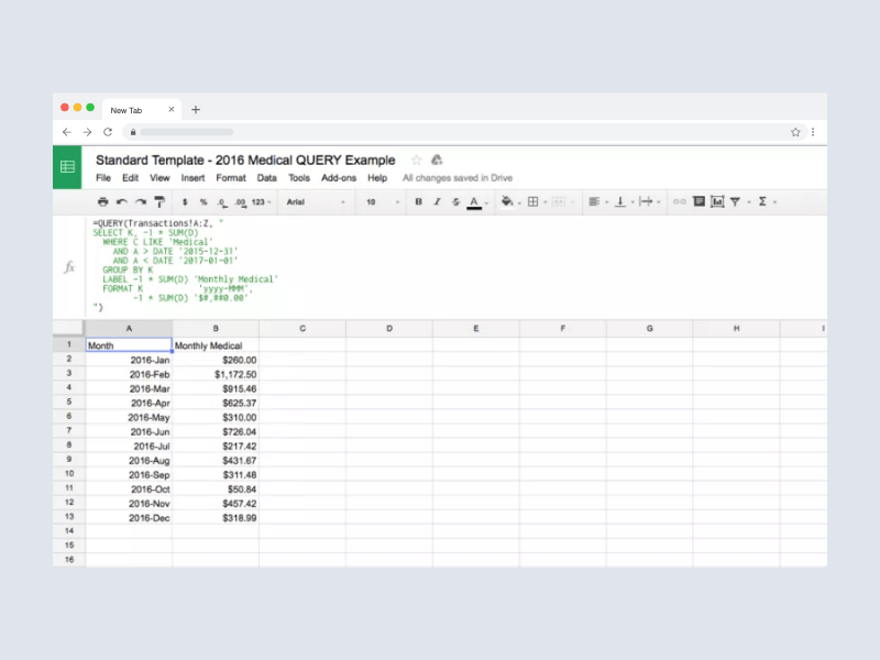 How to use google sheets query function