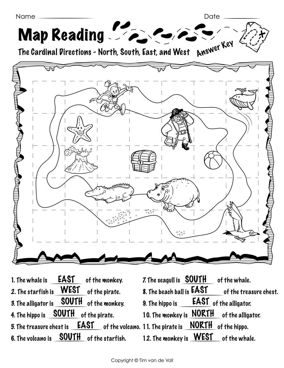 Reading A Map Worksheet Printable Calendars AT A GLANCE Map Reading Worksheets 02 Answer Key 