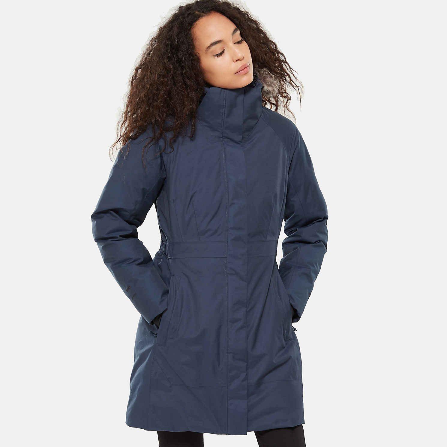 the north face womens arctic ii parka jacket - navy tiso on women's arctic parka ii north face