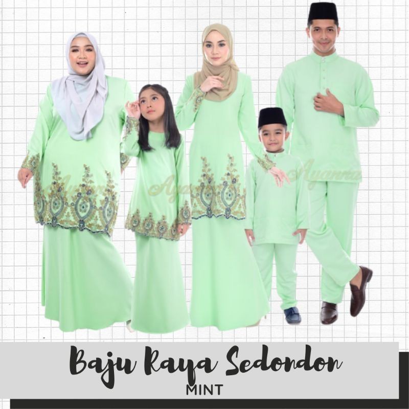 Baju raya warna mint green