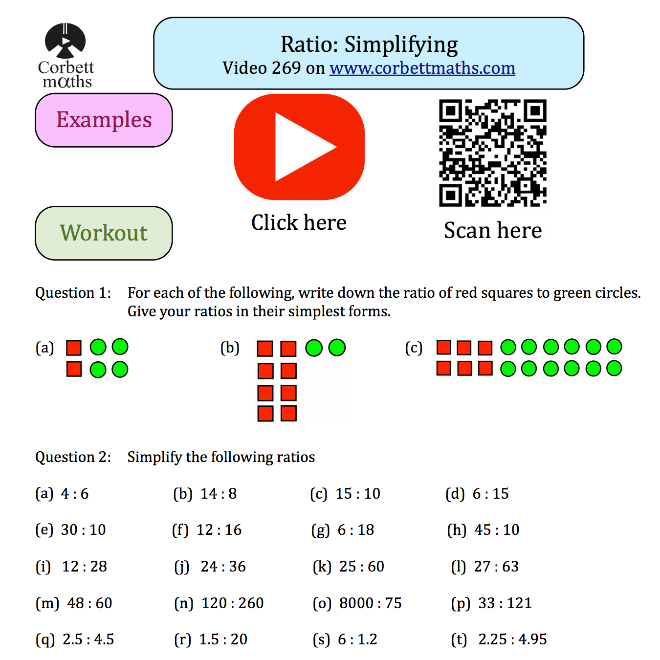 Ratio simplifying textbook exercise