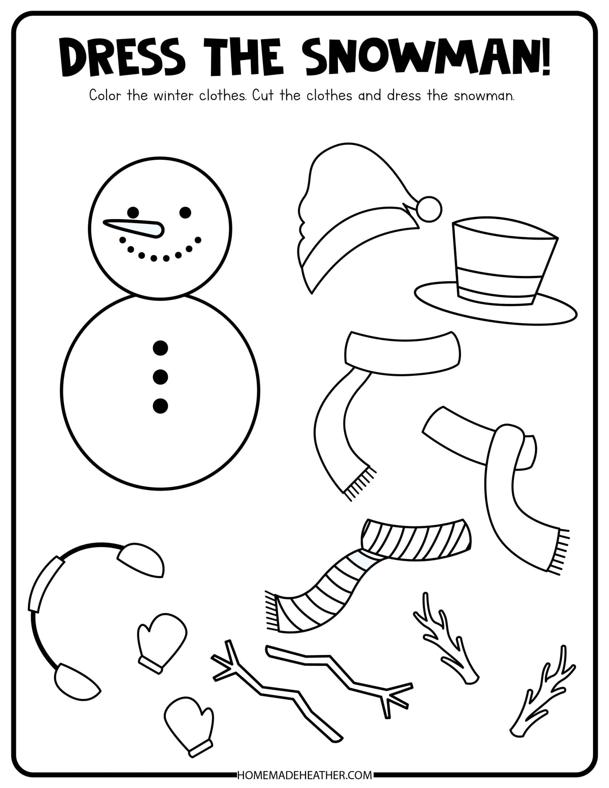 Free winter activity printables