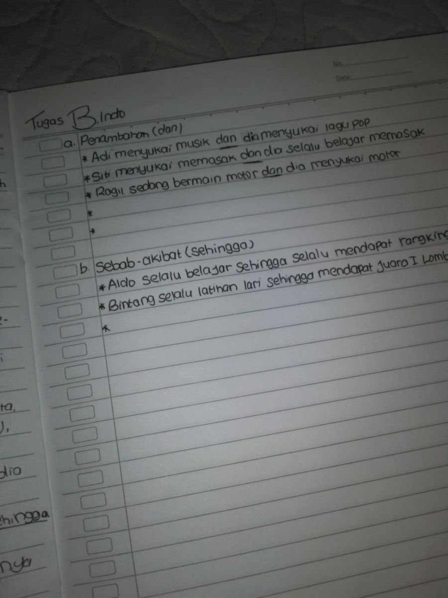 Contoh kalimat oleh sebab itu