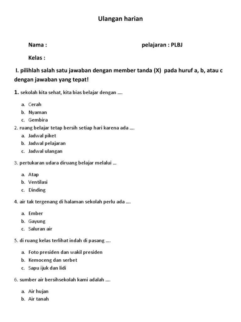 Soal Uas Plbj Kelas 6 Semester 1 Dan Kunci Jawaban / Soal Uas Plbj Kelas 6  Semester 1 Dan Kunci Jawaban Guru Galeri - Sering sering lah main ke  penapengajar.com untuk mendapatkan