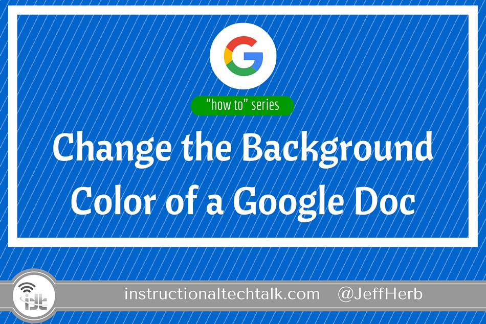 The below links to a plugin which helps to change the background colour as per user needs, hope this helps. Change The Background Color Of A Google Doc Instructional Tech Talk