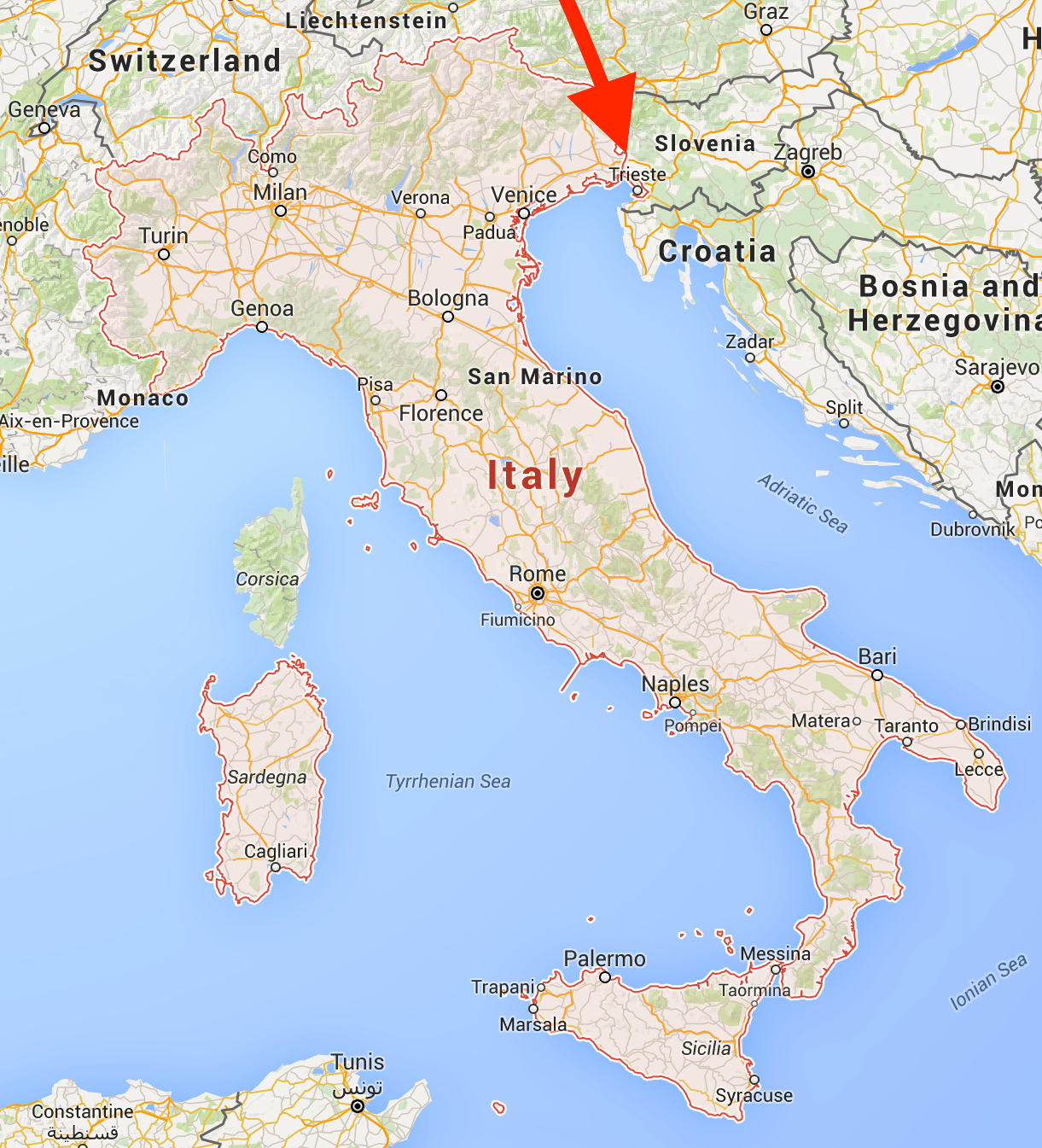 Zidaric Trieste Map Italy Map 