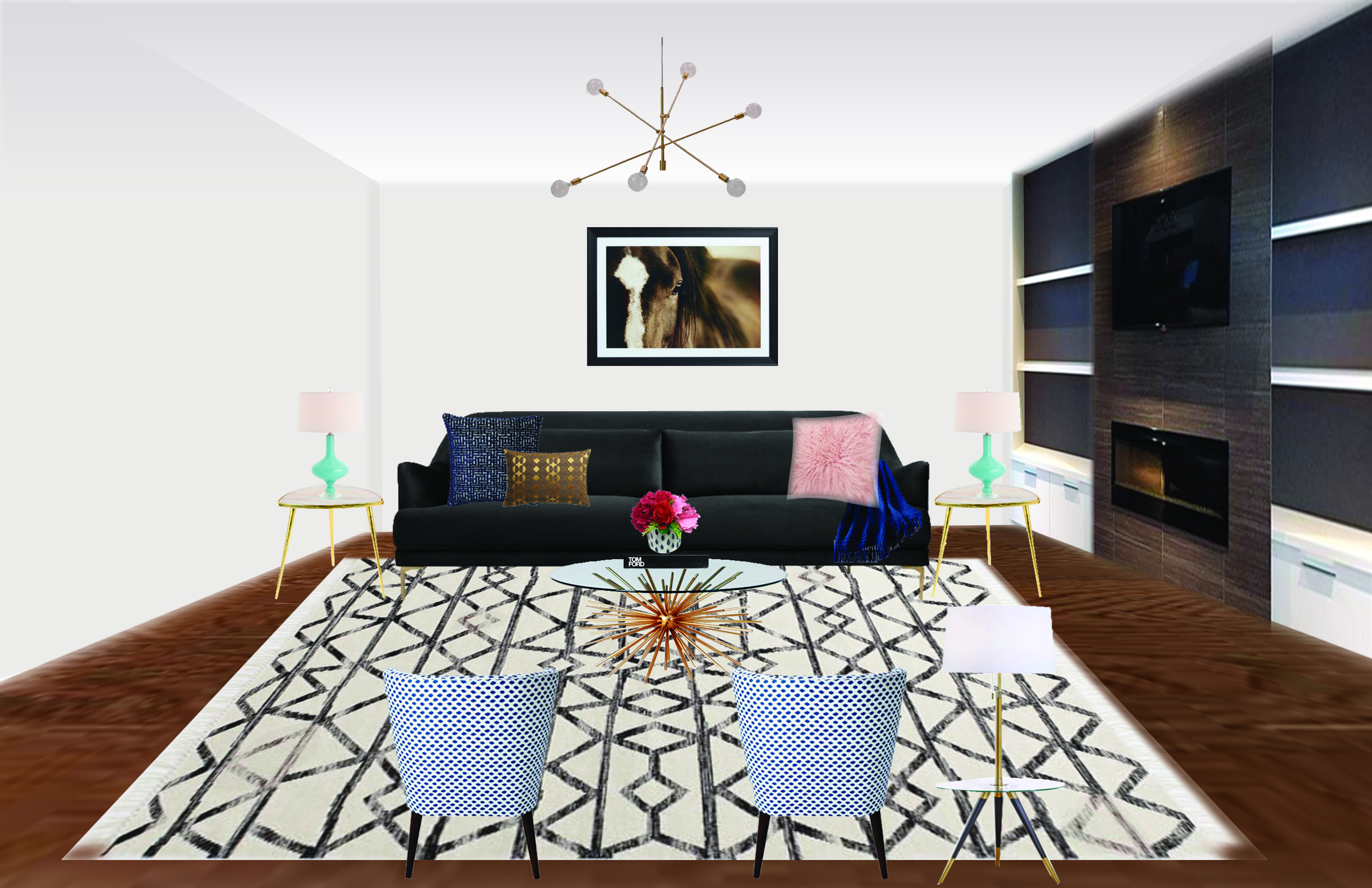 Budget glamorous living room