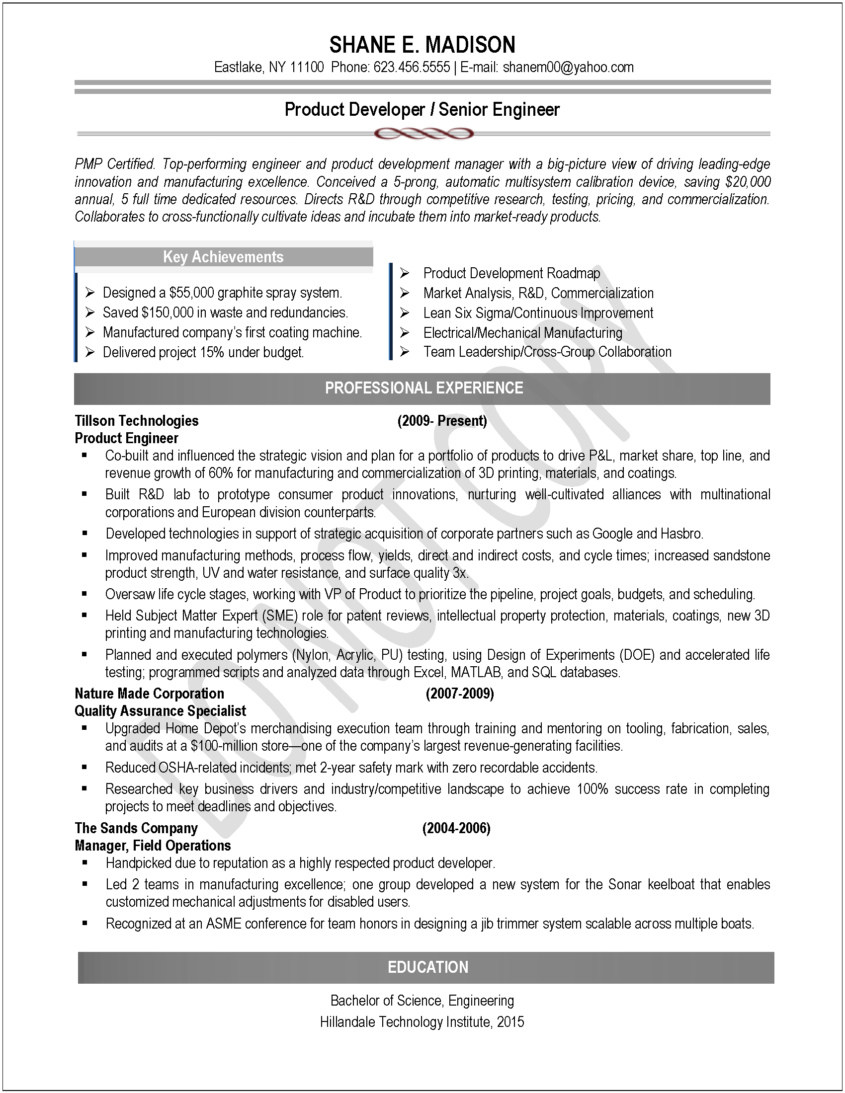 20 Product Engineer Resume Lance Mechanical Design Resume S