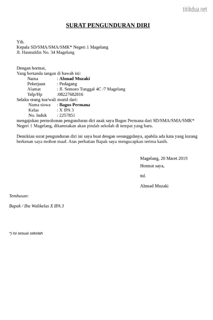 35 Contoh Surat Pengunduran Diri Resign Yang Baik Dan Jelas Lengkap 