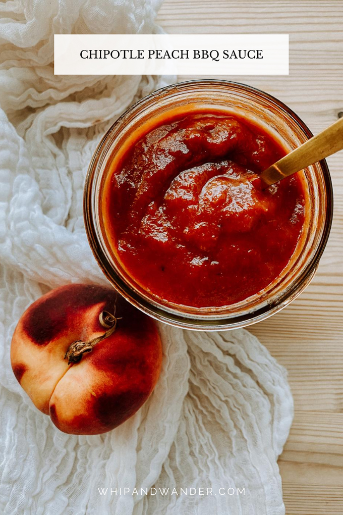 Chipotle Peach Bbq Sauce Whip Wander Ketchup chili sauce apple cider vinegar Worcestershire sauce rice vinegar and chipotle powder.