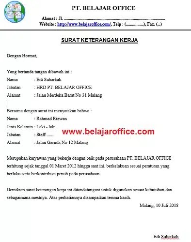 Contoh Surat Keterangan Usaha Bangkrut Dari Desa Nusagates 