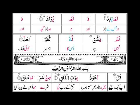 Surah Falak With The Meaning In Urdu 