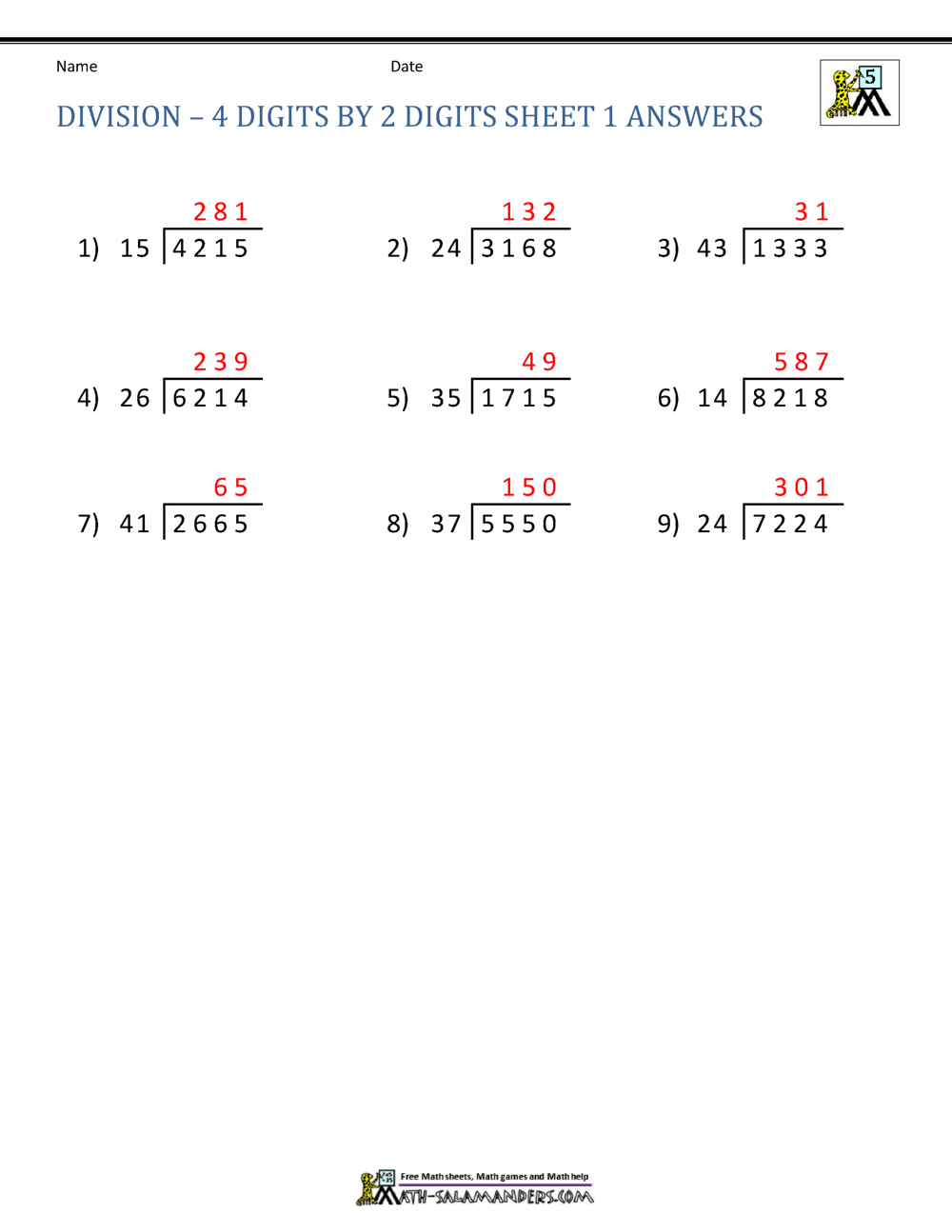 Division with remainders