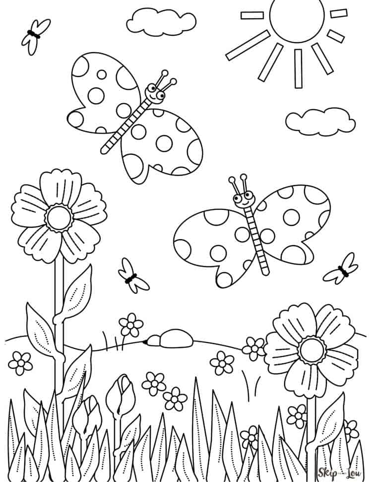 pix Easy Cute Coloring Pages Flowers skiptomylou org