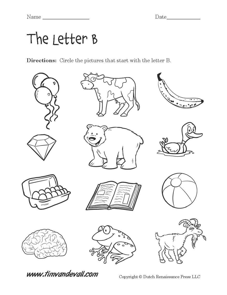 Letter b worksheet