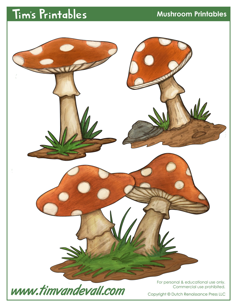 Mushroom template shapes for preschool art