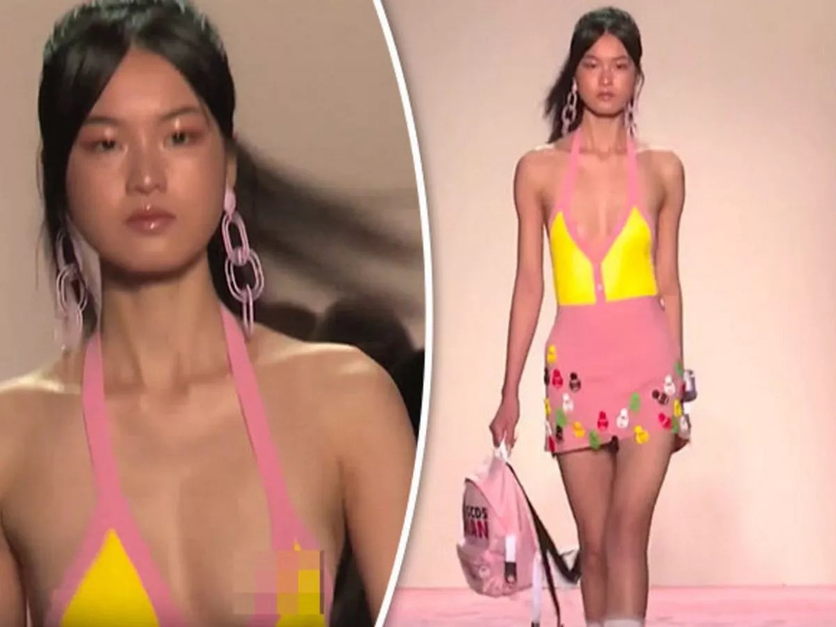 Stunning model suffers catastrophic DOUBLE nip slip during runway debut - Daily Star