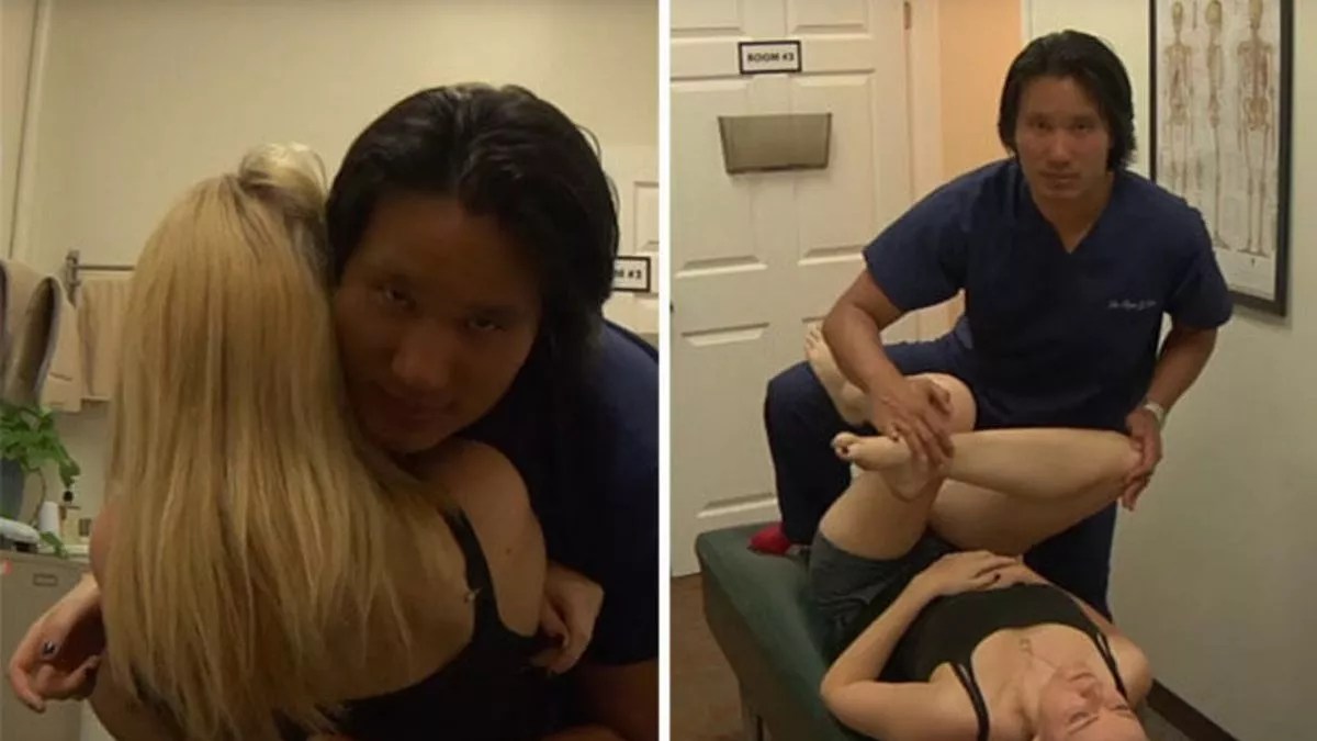 Chiropractor mounts women in bizarre clip described as porn by viewers - Daily Star