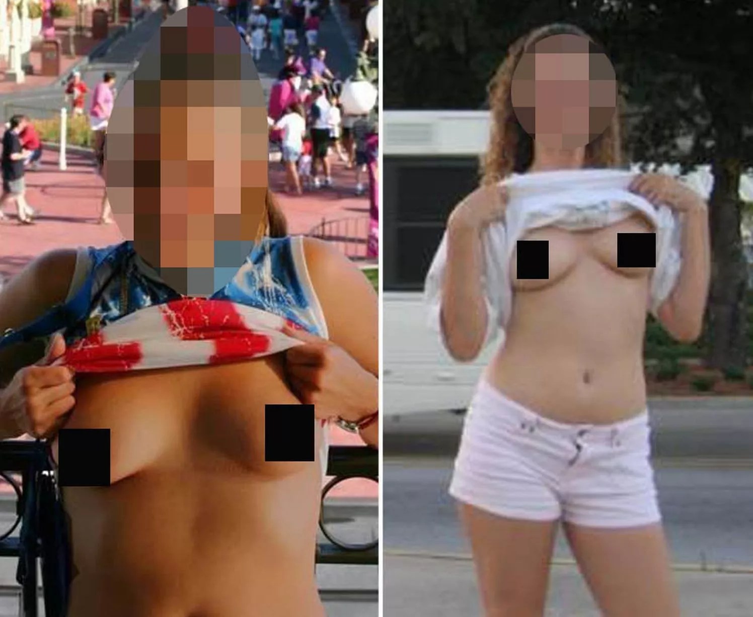 Look away Disney: Cheeky girls bare all in naked theme park flashing - Daily Star