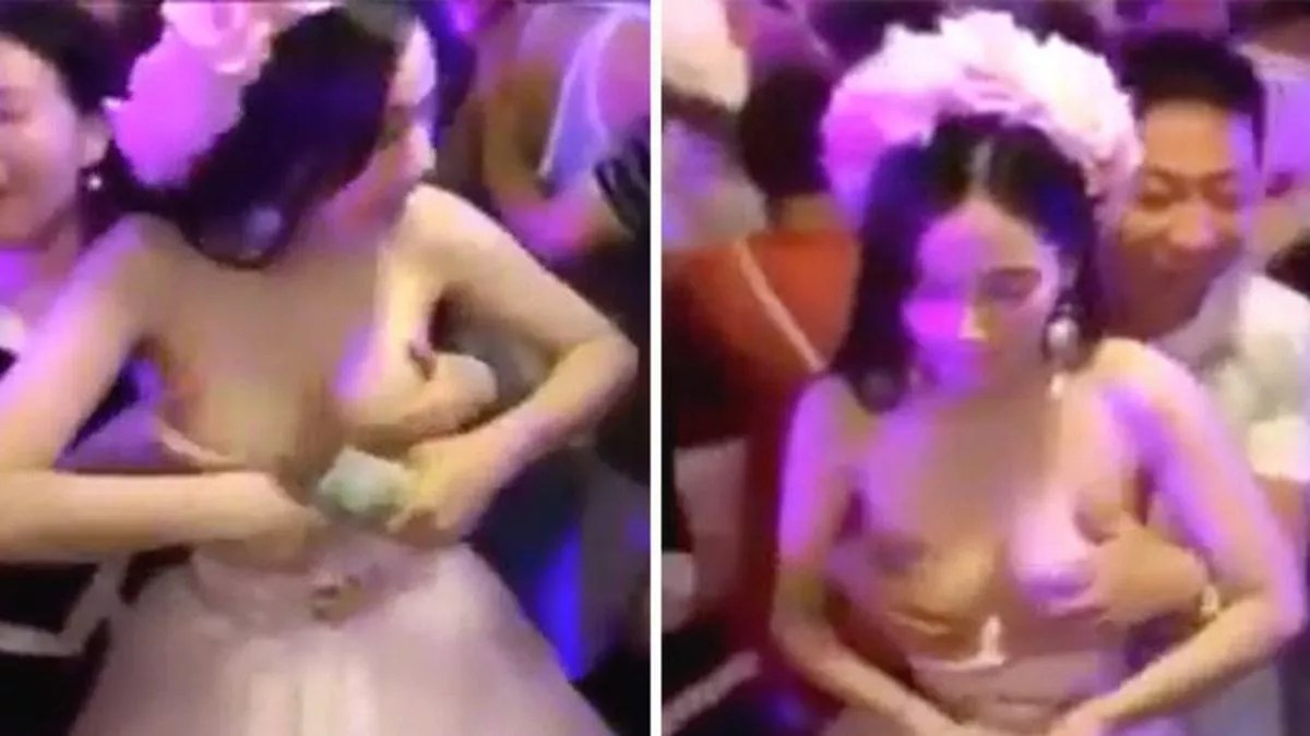 Bare boobs bride filmed being groped is not who you thought she was - Daily Star