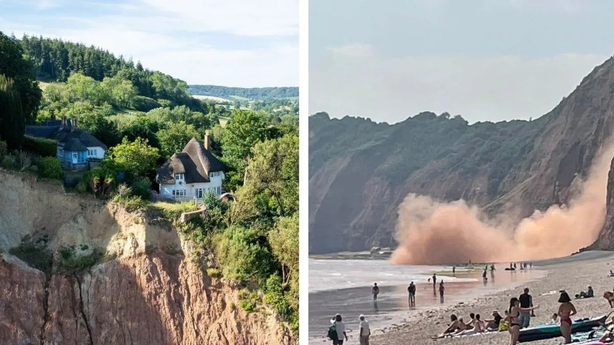Huge Cliff Collapse! Sidmouth Beachgoers Engulfed in Dust Cloud (2026)