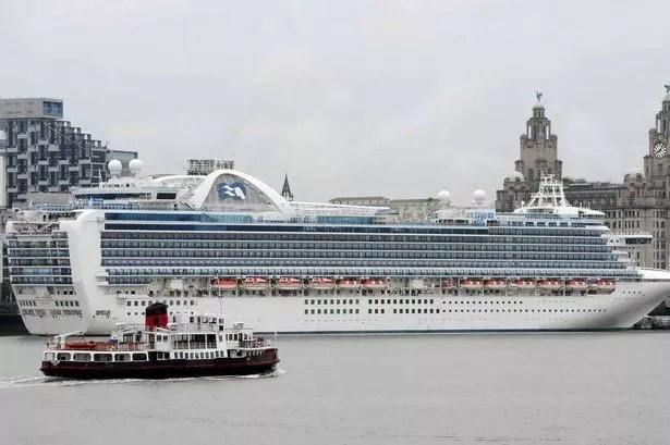Giant Cruise Ship Ruby Princess Returns To The River Mersey
