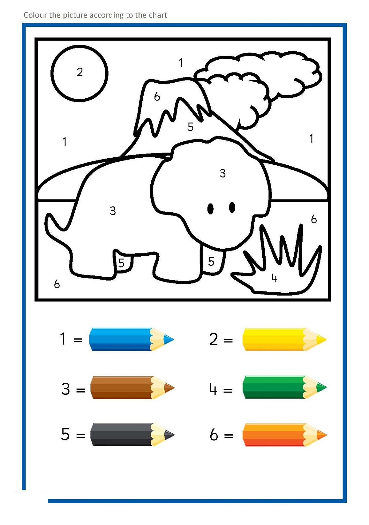 Color by number worksheets for kindergarten