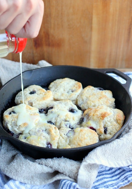 photo Blueberry Buttermilk Biscuits With Lemon Glaze blueberry biscuits with lemon glaze