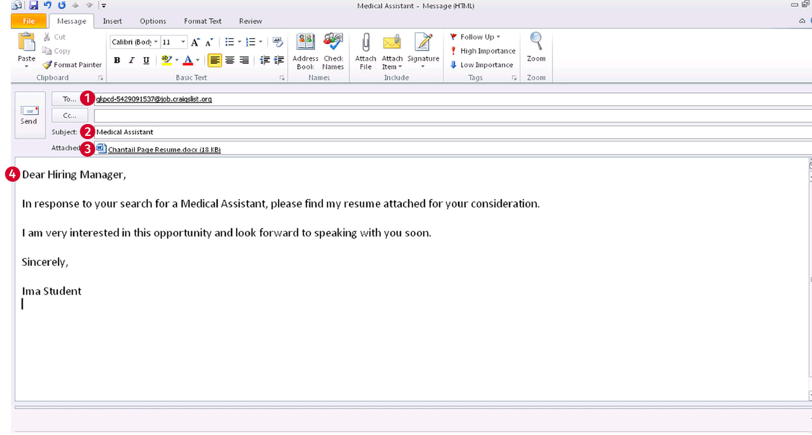 How to send resume through email subject