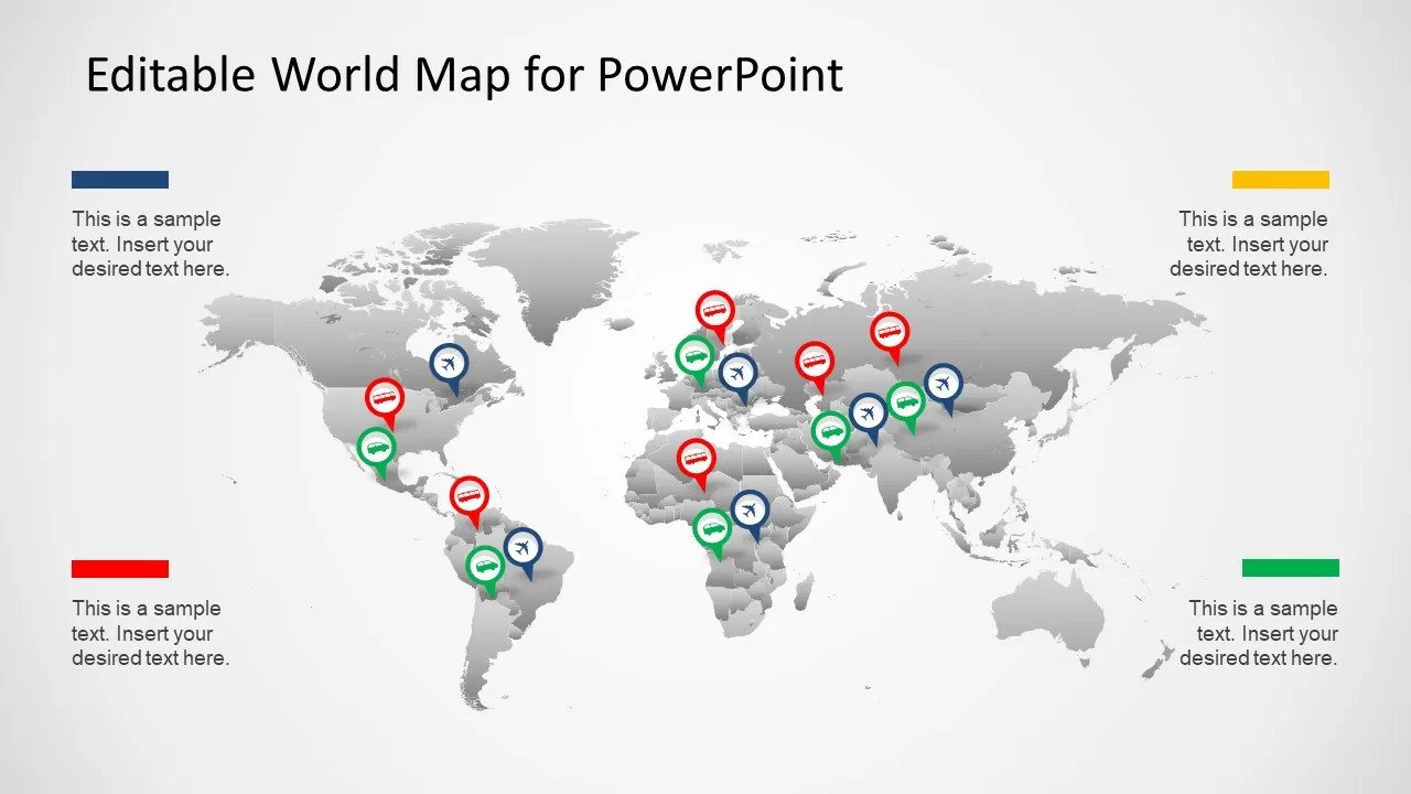 Free Editable World Map Powerpoint 8349 01 Editable World Map 16x9 4 