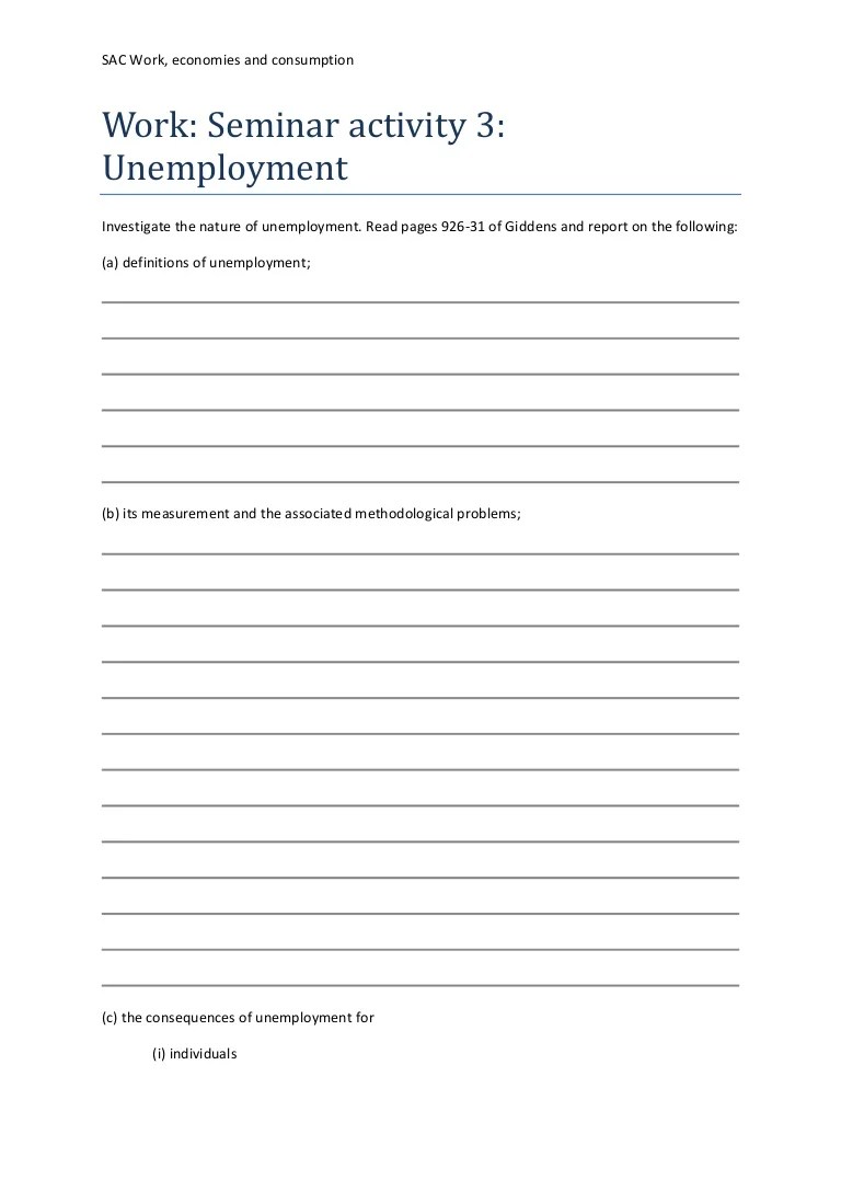 Unemployment exclusion: a worksheet for understanding and practice