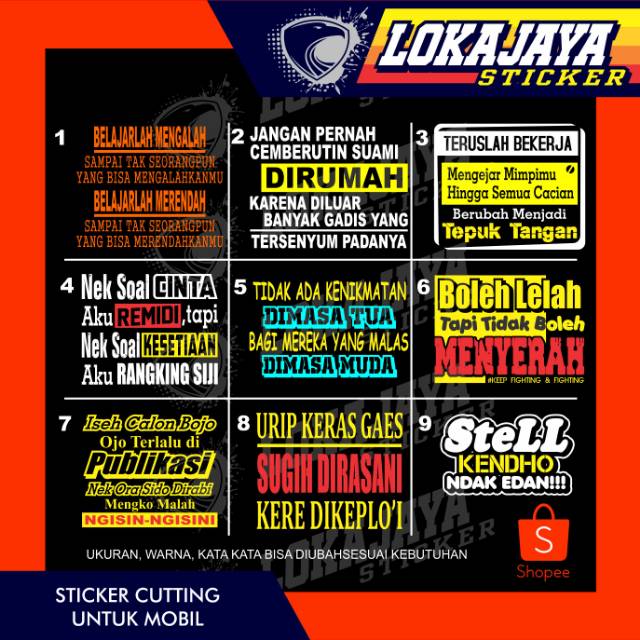 Stiker Kaca Mobil Truck Cutting Sticker Kata Kata Lucu Lazada Indonesia Kata-kata mutiara motivasi dan inspirasi ini selalu menjadi penyemangat bagi sopir truk serta menjadi hiburan bagi pengendara di sekitarnya.